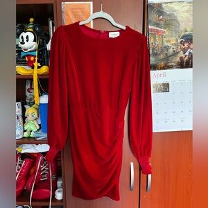 Elegant Red Velvet Dress